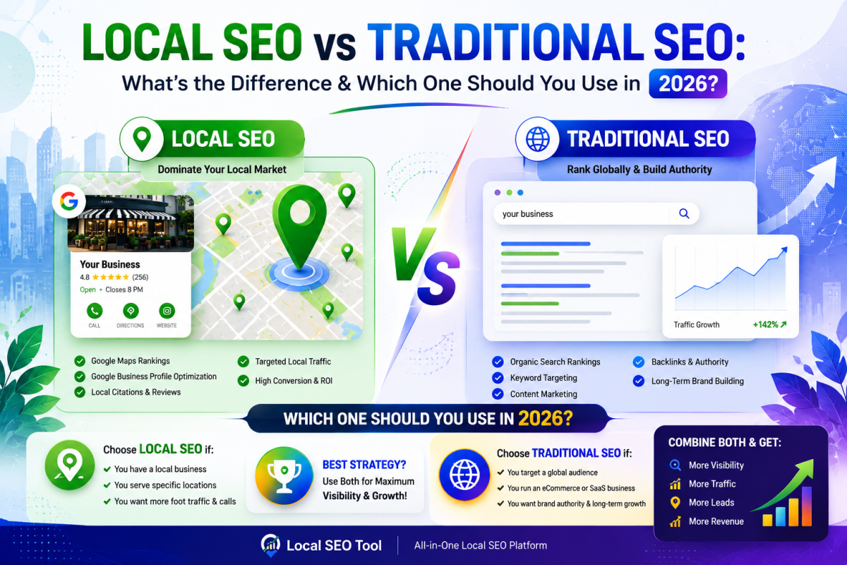 Local SEO vs Traditional SEO: What’s the Difference & Which One Should You Use in 2026?