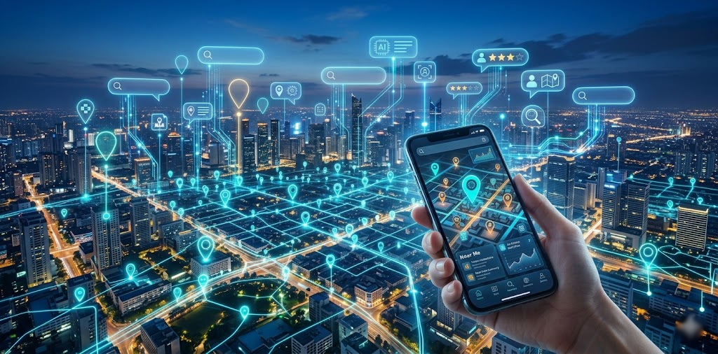 chart showing 2026 local search trends including AI local packs and declining mobile click-to-call rates